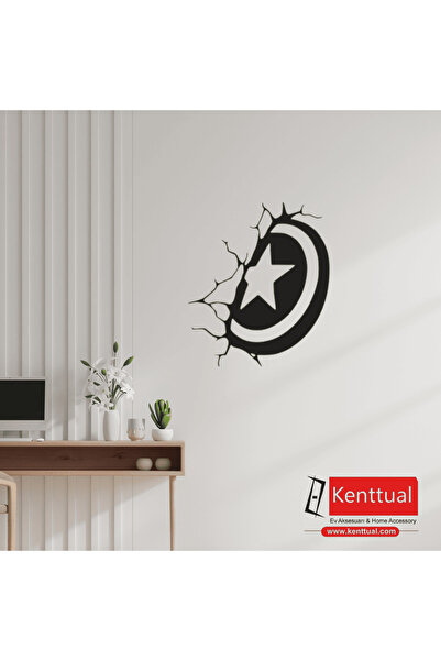KENT Kaptan Amerikanın Kalkanı Metal Duvar Dekoru-50x57 cm