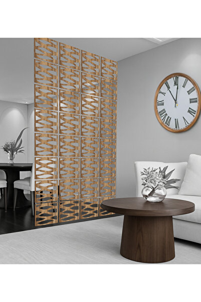 WOODDOOM Akan Su Lazer Kesim Paravan, Ahşap Seperatör, Panel Levha Seti Dekorasyon Ahşap Oda Bölücü Desen