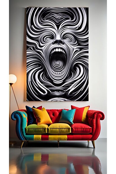 özkacar TRIBAL VISUAL V23 Tablou pe pânză pentru decorarea casei, perete, sal...