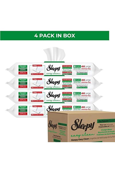 Sleepy Easy Clean Mop Compatible Cleaning Wipes - White Soap 4X50, 200 Wipes