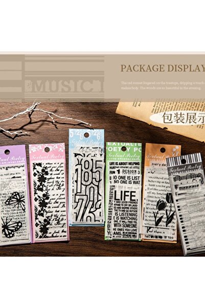 İthal O14-10 komada reljefnih washi stikera - Boja: Siva