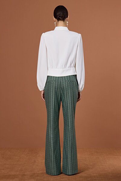 UPGRADE Vatkalı Balon Kol Gömlek Ekru