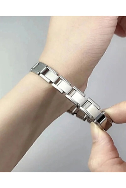 Gül Hediyelik Unisex Italyan Charm Gümüş Esnek Çelik Bileklik