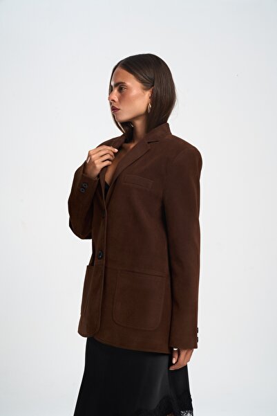 BOHEMAİ Orsina Yırtmaç Detaylı Kahve Blazer