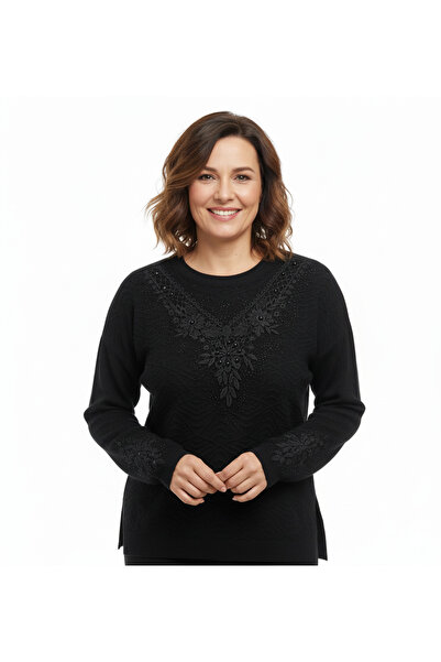 Oppland Γυναικείο χειμερινό πουλόβερ με λαιμόκοψη από βαμβακερό καρδέλεν πλεκ...