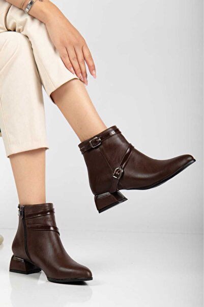 Lolo Life Çapraz Toklı Kadın Günlük Bot Kısa Topuklu 4CM Topuk lolo001