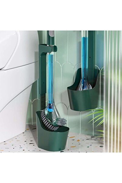OEM Toilet Brush with Detergent Dispenser and Wall Mount, ABS, Green, 51x11x8 cm