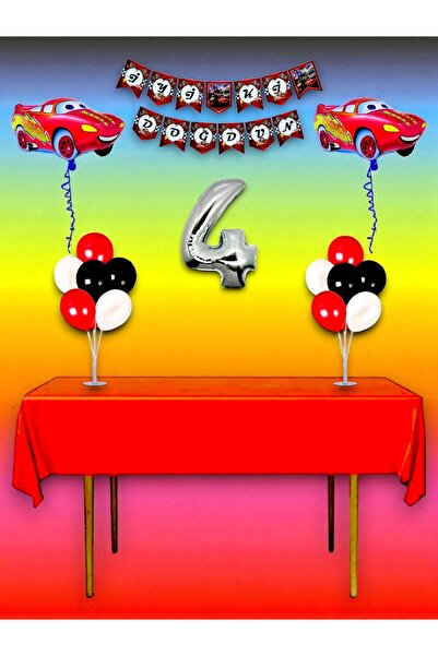 partylady 4 Year Old Cars Themed Birthday and Special Event Mega Combination Set