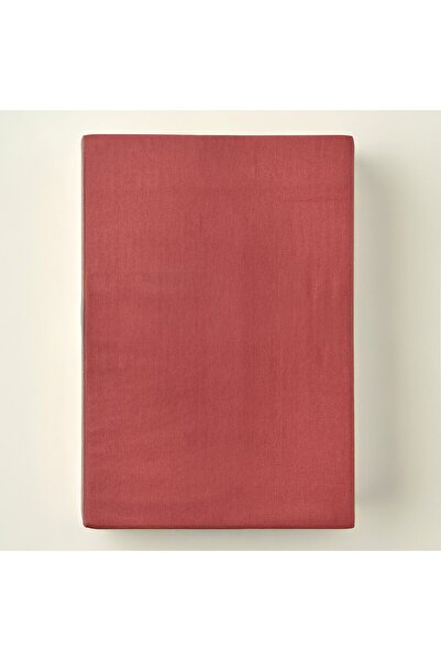Bella Maison 100% Cotton Satin Basic Double Fitted Sheet Burgundy (160X200X35 cm)