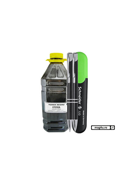 JADI Set Bidon Refill Praf Toner Compatibil HP(30A) CF230A Negru, 2000g- 2xPix CNX226 si Textmarker