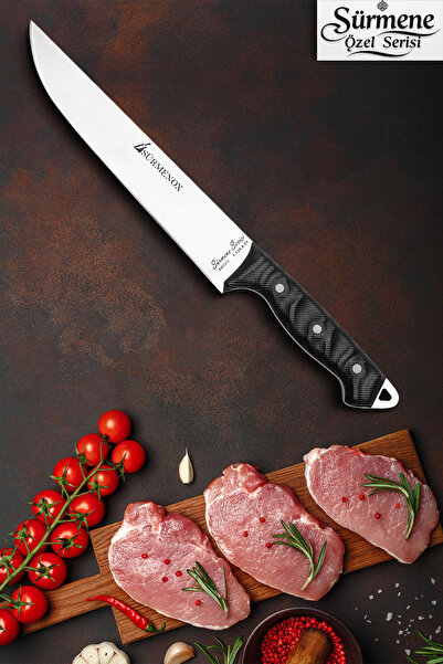 SÜRMENOX Sürmene Serisi Mutfak Bıçak Et Ekmek Sebze Salata Bıçağı Siyah Verzalit Sap HDS-146