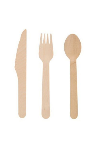 Alpina مجموعة أدوات مائدة من الخيزران عالية الجودة مكونة من 24 قطعة