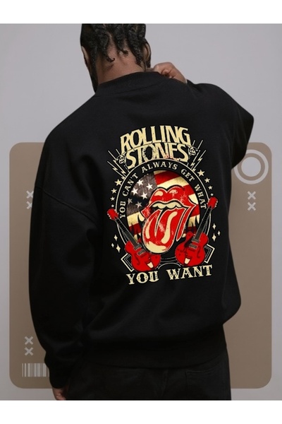 Wish BF Hanorac unisex pentru bărbați/femei ROLLING STONES Colorat Personaliz...