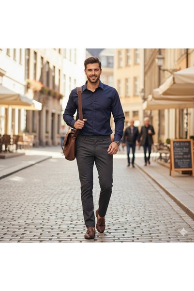 Fine Touch Slim Fit 100% Cotton Men's Shirt – Stylish and Comfortable