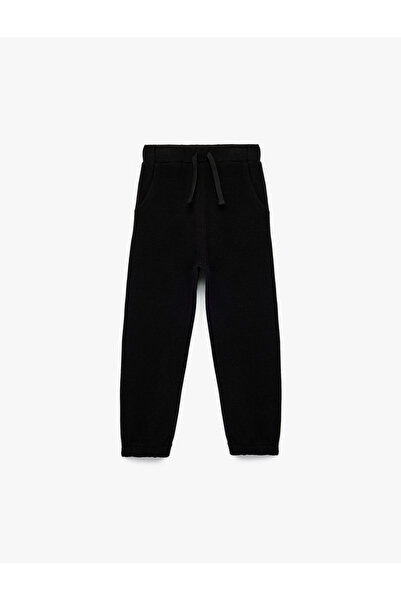 Koton Waffle Textured Jogger Black Baby Boy Sweatpants 6Wmb40091Tk