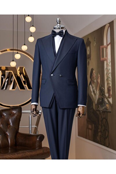 TerziAdemAltun İtalyan stil yün karışımlı ceket yelek pantolon damatlık set l...