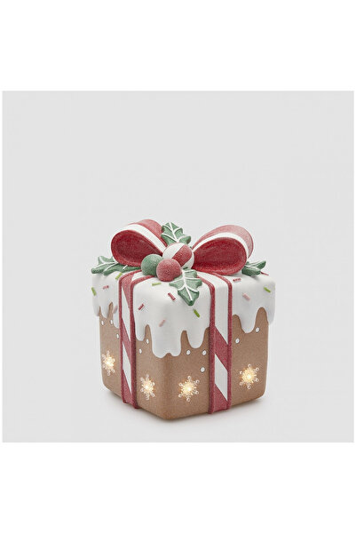 BraziPremium By OLLMA Christmas decoration model Gingerbread Gift Box with lights, 26x21x21 cm, multicolor
