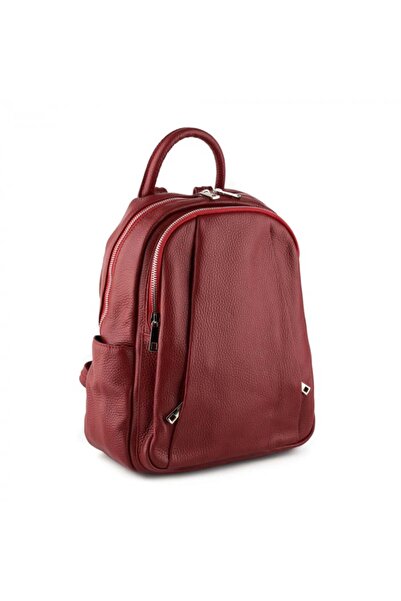 AZZURA Rucsac Chelsea, din piele 100% naturală burgund, 8087