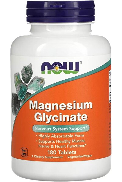 Now Foods Magnesium Glycinate Highly Absorbable Form Tablets, 180 Tablets