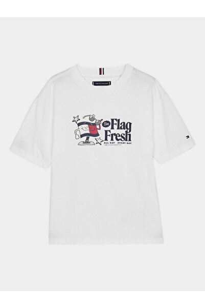 Tommy Hilfiger Tricou băieți KB0KB09354 Alb