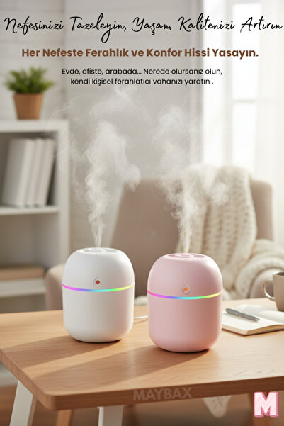 Maybax Ulrasonik Hava Nemlendirici Buhar Makinesi Ve Aroma Difüzörü Oda Nemle...
