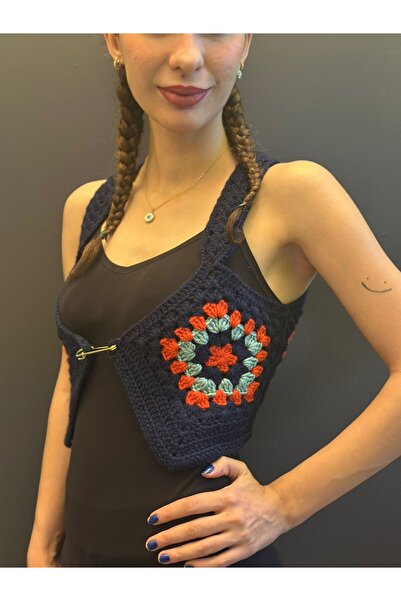 Gönülden Tasarım Ручна в'язка жіночий кроп-жилет