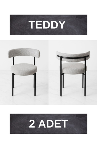 Dekoroom's 2 Adet, Teddy Sandalye,