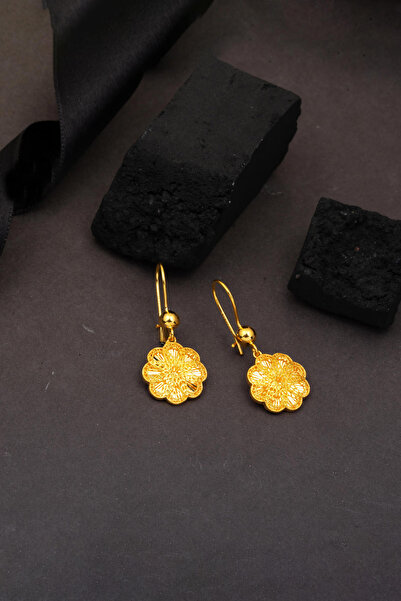 Bilezikci Papatya Işıltısı Altın Küpe 22 Ayar