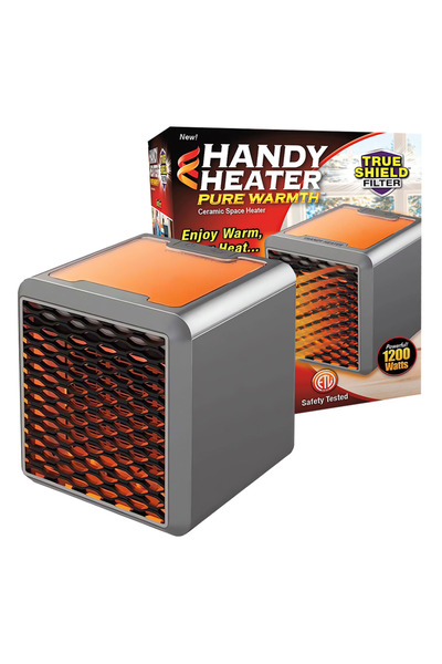 Teno Mini încălzitor portabil cu ventilator, radiator electric, lumini LED, încălzire puternică, 1200 W, gri