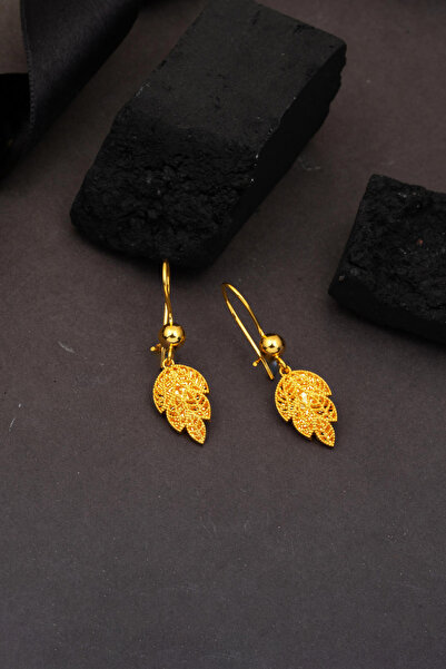 Bilezikci Defne Yaprağı 22 Ayar Altın Küpe