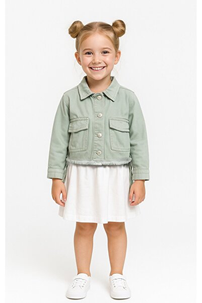 Overdo Girl's Side Gathered Pocket Denim Jacket