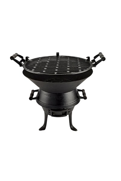 Perfect Home Garden Grill with Charcoal, Round Cast Iron, 35 cm,