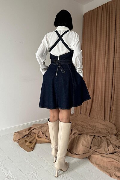 Lady Pixie Tie Detail Denim Mini Dress