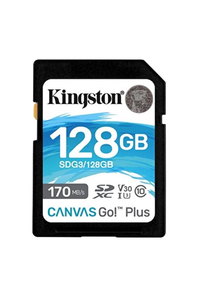 Kingston SD Memory Card Canvas GO Plus, 128GB, Class 10, UHS-I, Included Adapter