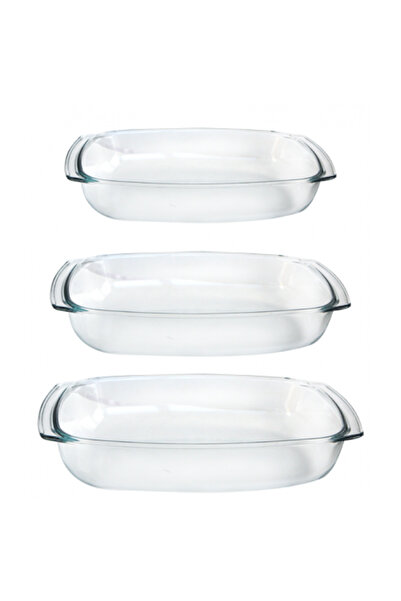 Termisil Set tavi yena sticla termorezistenta WOL, 3 piese, 3,6l, 2,3l si 1,4l