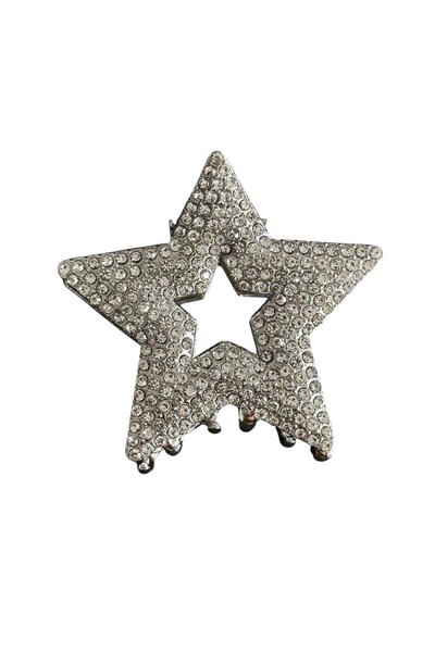 TAKIŞTIR Cataramă metalică cu detaliu de piatră în formă de stea de culoare argintie
