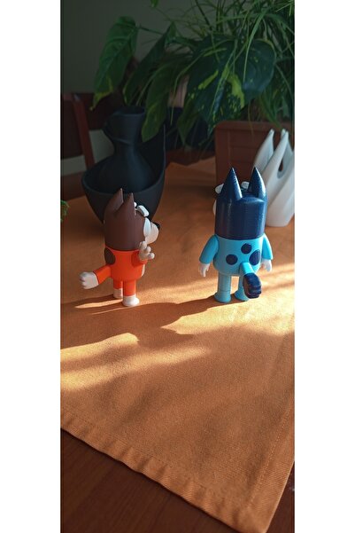3DLİ Blue Bingo Dog Family Bluey Characters 2-Piece Midi Figure Set No Box