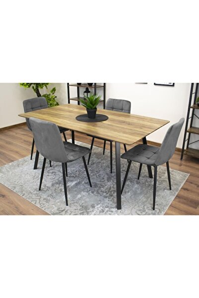 Artool Scaun pentru bucătărie/living, Artool, Kara, catifea, metal, gri și negru, 44.5x50.5x87 cm