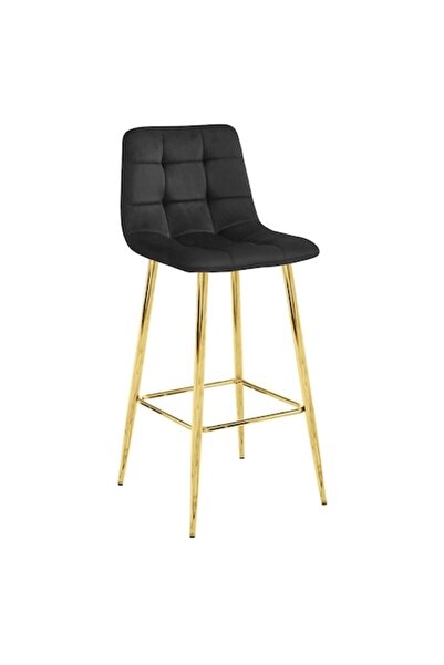 Artool Scaun de bucătărie/bar, Artool, Arceto, catifea, metal, negru și auriu, 43,5x49x102 cm