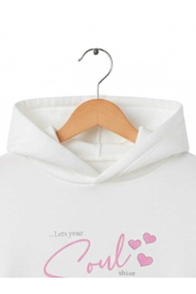 NiLi Детска суитшърт с качулка и сърцевиден принт