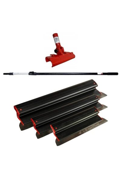 olejnik Set 3 gletiere profesionale, inox, 40, 60, 80 cm, suport, maner telescopic 1.2-2.2 m, Ergoplast