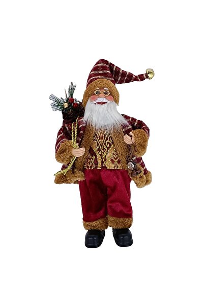 Flippy Διακοσμητικό Φιγούρα, Flippy, Καθιστός Άγιος Βασίλης, 35 x 18 x 20 εκ., Πλαστικό+Ύφασμα, Κόκκινο/Χρυσό