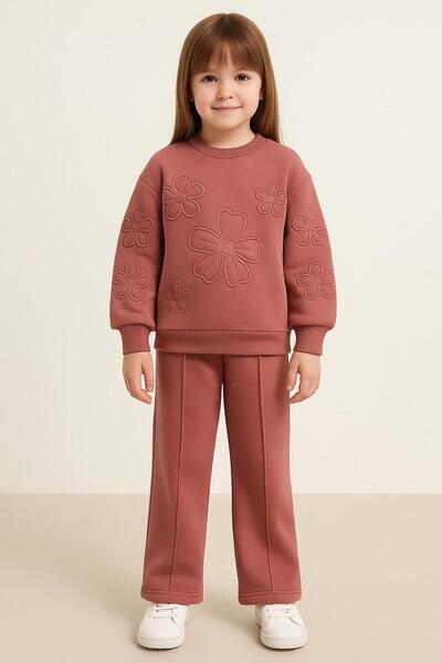 RAPAPA Κοριτσίστικο σετ αθλητικής φόρμας με 3 κλωστές με λουλουδάτο σχέδιο-10750 glk