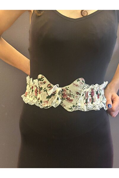 Gönülden Tasarım CENTURĂ FEMEI ELASTICĂ CU FLORI 76 CM