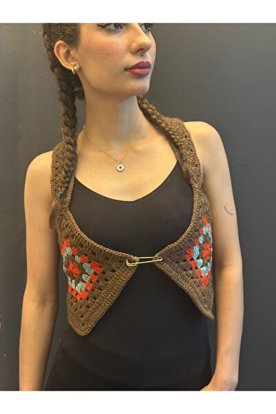 Gönülden Tasarım Ручна в'язка жіночий кроп-жилет