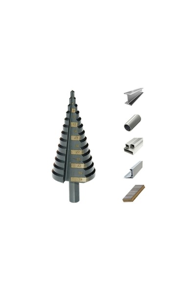 richmann exclusive Step Drill Bit for Metal, Titanium Nitride, 4-39 mm,