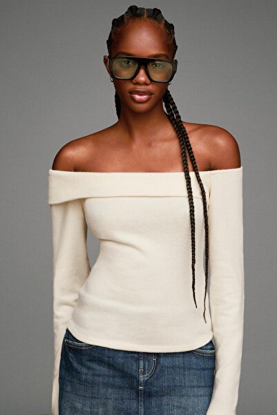 Bershka Asimetrik yumuşak triko kazak