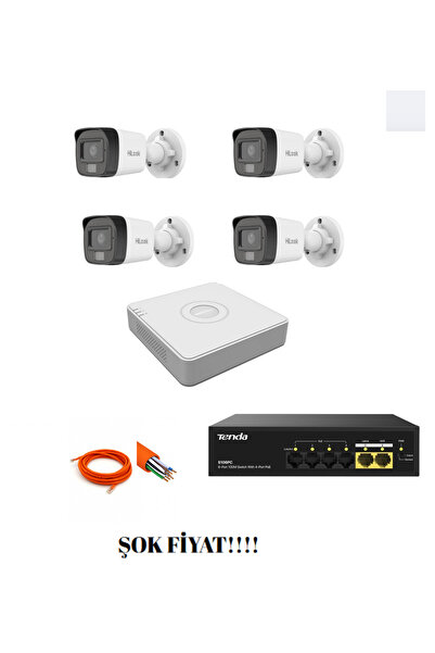 ORFE Hikvision Hilook 4'lü IP Set Gece Renkli Görüşlü