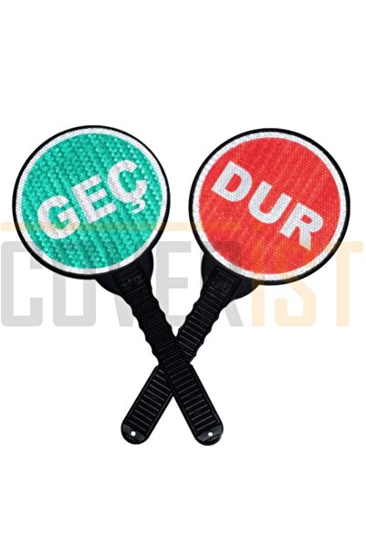 COVERİST El Tipi Dur-Geç Levhası – Çift Yönlü, Reflektif, Ergonomik Saplı 1 Adet