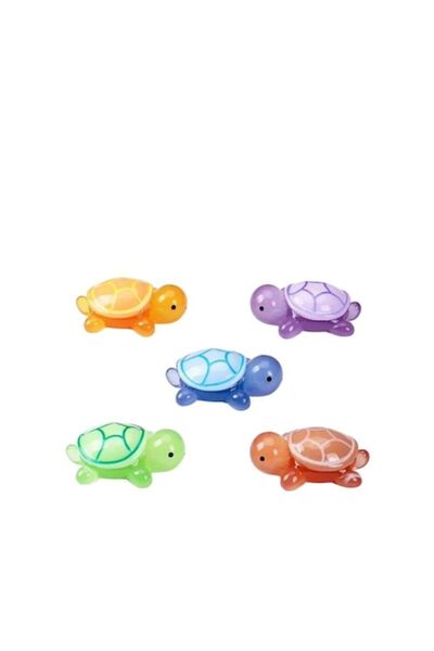 Stone Set 5 surprise figurines, luminous miniature turtles, resin, 5cmx1.7cm, multicolor